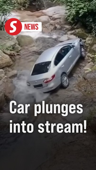 Car plunges into stream in Perak