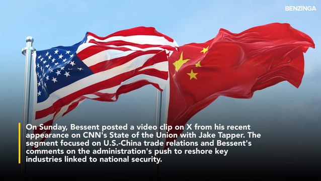 Scott Bessent Says US Will 'Continue Trading With China' While Strategically Reshoring Semiconductors, Steel, And Pharmaceuticals