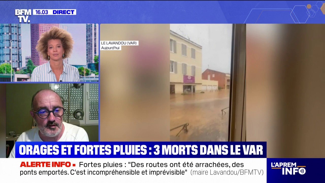 Orages et inondations: "On vit une véritable tragédie", déclare Jean-Laurent Félizia, conseiller municipal du Lavandou (Var)