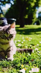 Tiny Kitty, Big Badge The Cutest Police Cat Keeping Streets Clean!