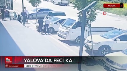 Yalova’da park etmeye çalışırken kaldırımdaki lise öğrencisine çarptı