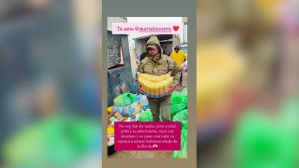 María Becerra y su equipo acercaron donaciones a la gente de Zárate