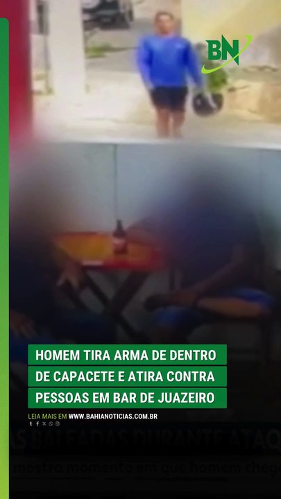 VÍDEO: Homem tira arma de dentro de capacete e atira contra pessoas em bar de Juazeiro