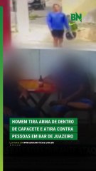 VÍDEO: Homem tira arma de dentro de capacete e atira contra pessoas em bar de Juazeiro