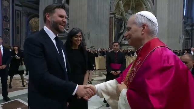 El papa León XIV saludó a la delegación estadounidense, encabezada por el vicepresidente JD Vance