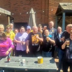 Wolves fans party at The Wheatsheaf
