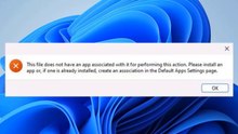 this file does not have an app associated with it for performing this action - Solved Error