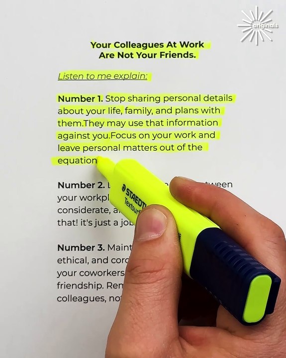 Your Colleagues at work are not your friends