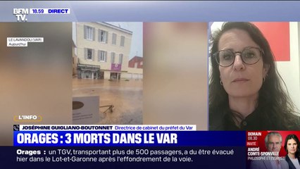 Orages dans le Var: "Concernant les conditions de la disparition des personnes, des enquêtes ont été ouvertes", annonce Joséphine Guigliano-Boutonnet, directrice de cabinet du préfet du Var