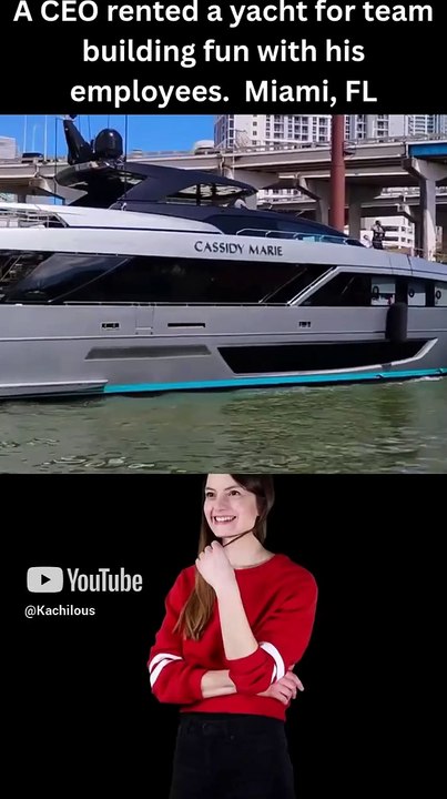 A wonderful CEO rents a yacht for a day with his employees