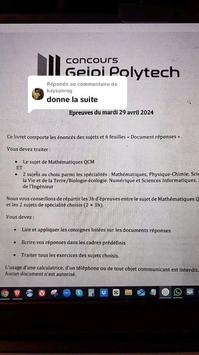 Exercice 1 Concours Geipi Polytech. Étude de Fonction.Des limites, du logarithme, du corollaire du TVI (bijection).#fonction #limite #polytech #concours