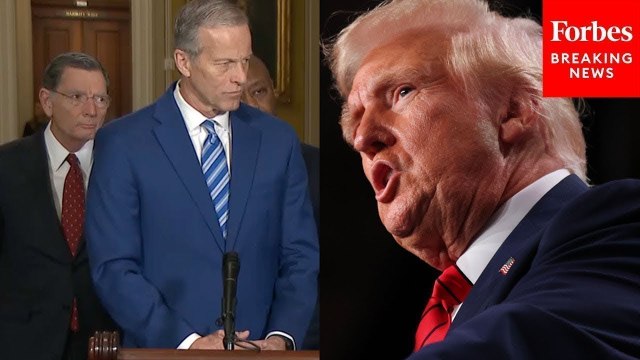 John Thune And Senate GOP Leaders Hold Press Briefing After Trump Visits Capitol Hill