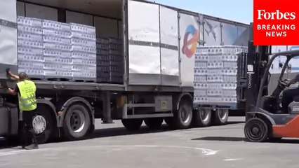 Israel Releases Footage Of Aid For Gaza Being Loaded Onto Delivery Trucks