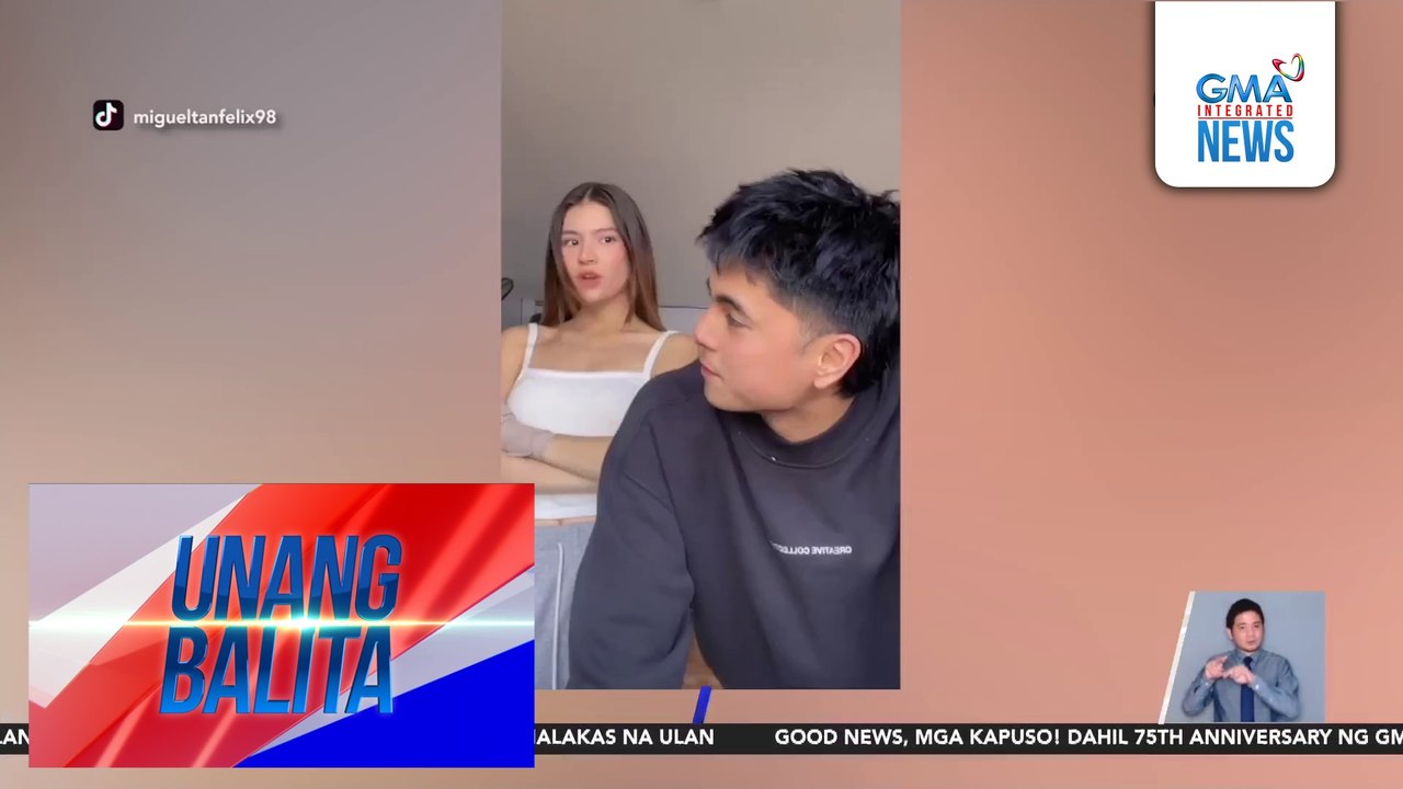 Miguel Tanfelix at Caitlyn Stave, ipinakita ang kanilang acting at lip-sync skills sa "Be Around Me" trend | Unang Balita