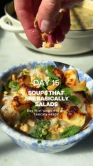 DAY 15: Thai Peanut Noodle Soup 🍜🌱 with Crispy Fried Halloumi!