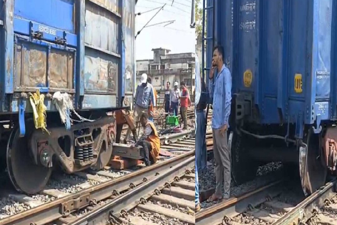 पटरी से उतरी मालगाड़ी