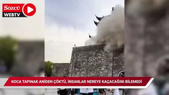 Koca tapınak aniden çöktü, insanlar nereye kaçacağını bilemedi