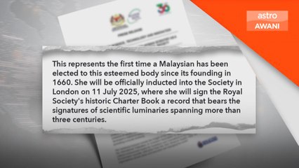 Saintis Malaysia Pertama dipilih sebagai Fellow Royal Society