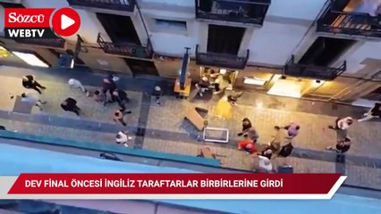 Dev final öncesi İngiliz taraftarlar birbirlerine girdi