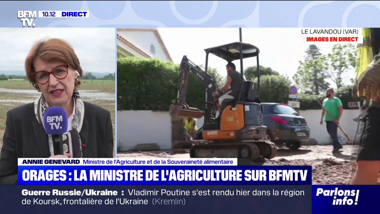 Orages: "Nous ne laisserons pas tomber les agriculteurs", affirme Annie Genevard, ministre de l'Agriculture et de la Souveraineté alimentaire