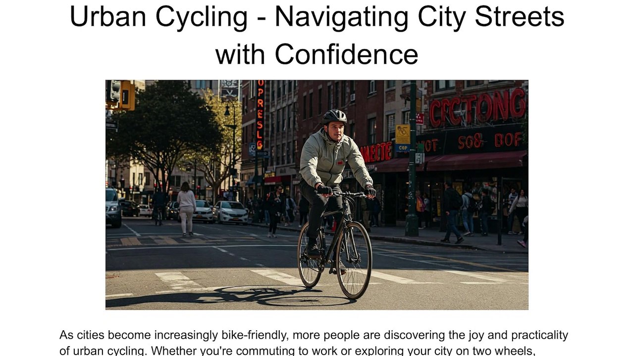 Urban Cycling - Navigating City Streets with Confidence | Niall O'Riordan UBS