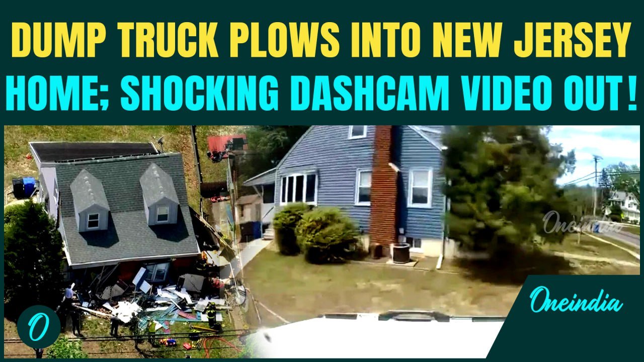 US News: Dump Truck Veers Off Highway in New Jersey, Crashes Into A House; Shocking Dashcam Video