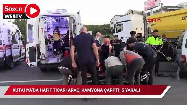 Kütahya’da hafif ticari araç, kamyona çarptı; 5 yaralı