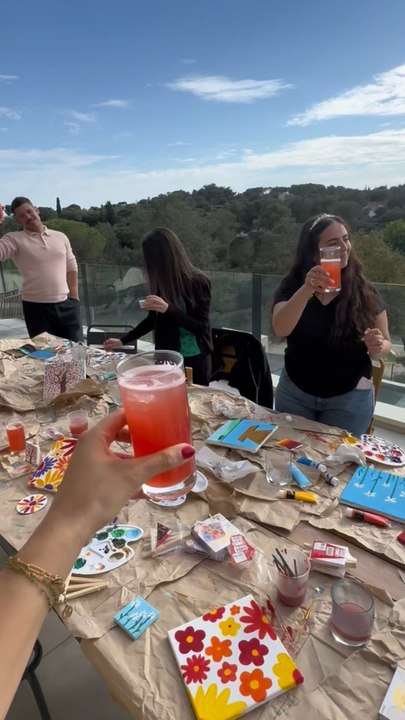 Drinks and paint and High School Musical 🥰
