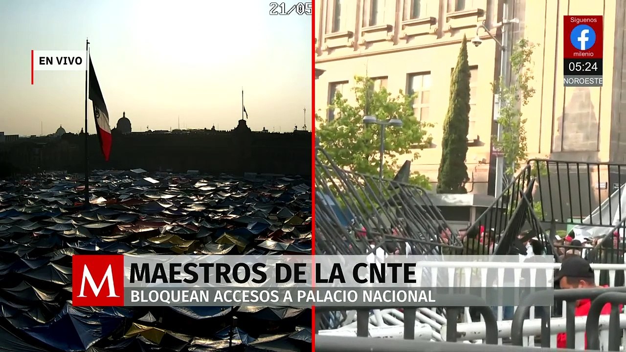 CNTE bloquea acceso de reporteros a Palacio Nacional para La Mañanera de Sheinbaum