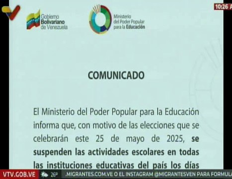Comunicado | Suspensión de actividades escolares será los días 22 y 23 de mayo por comicios del 25-M