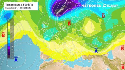Saccatura fredda verso l'Italia.