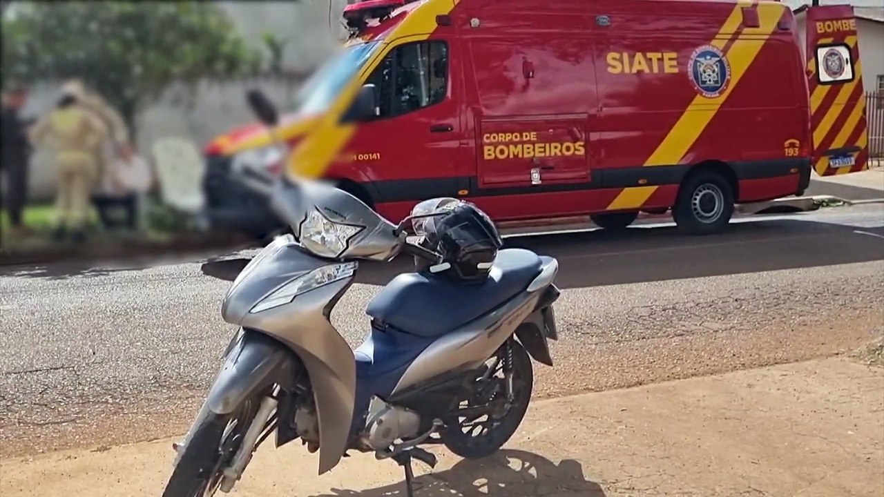 Motociclista desvia de gato e sofre queda no Cascavel Velho