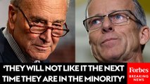 Chuck Schumer Reads Thune's Own Words As GOP Poised To Go 'Nuclear' And Gut California Law Using CRA