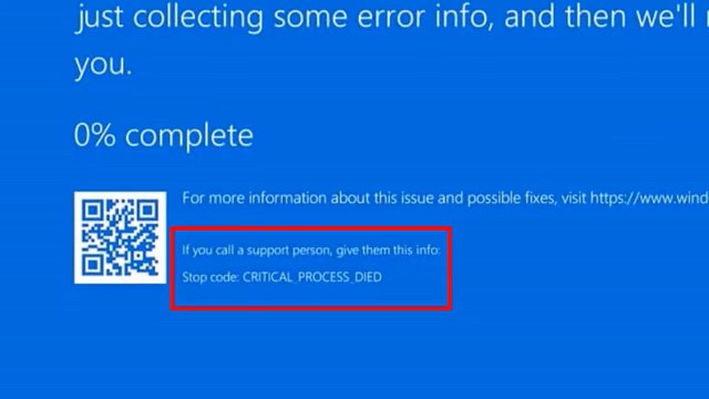 How do i fix Blue Screen Critical Process Died in windows 11 / 10 / 8 / 7