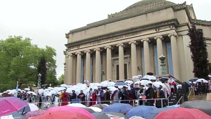 Boos Erupt as Columbia's acting President speaks at commencement