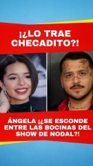 Ángela Aguilar sorprende a Nodal: ¡Sale detrás de una bocina!