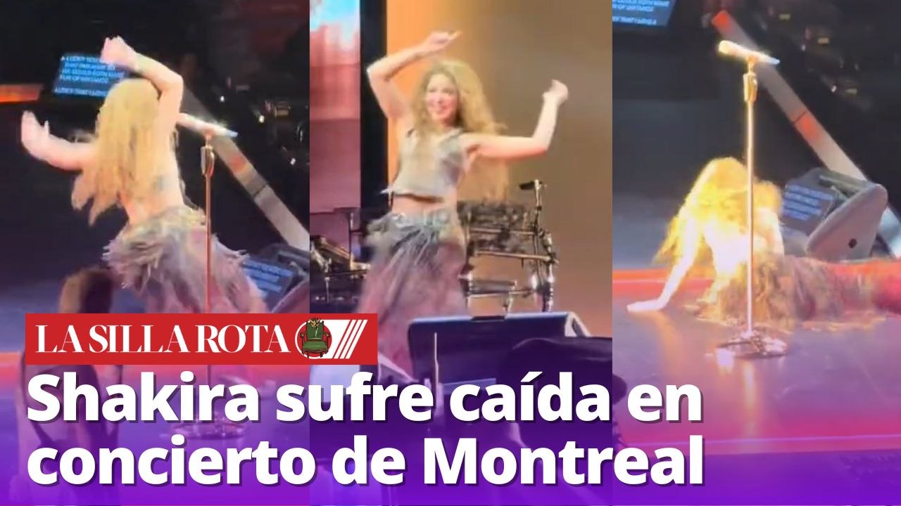 Shakira sufre caída en pleno concierto en Canad...