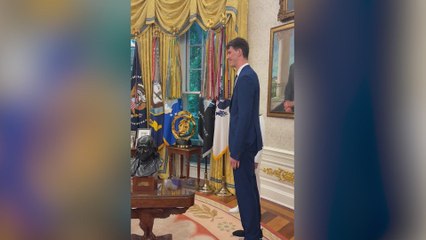 Trump Meets 7’9” NCAA Star in Hilarious Oval Office Scene
