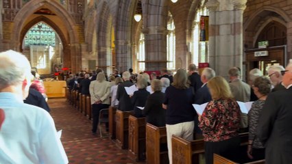The congregation singing at Frank Letch’s Memorial Service, video Alan Quick IMG_1977