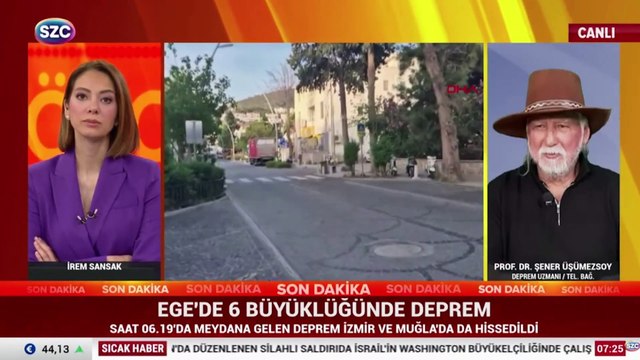 Prof.Dr.Şener Üşümezsoy SÖZCÜ TV'de Ege'de meydana gelen 6 Büyüklüğündeki depremi değerlendirdi