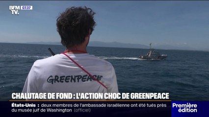 Contre le chalutage de fond, Greenpeace lâche des rochers dans une aire marine protégée dans les eaux françaises