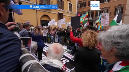 Manifestación en Roma en solidaridad con los palestinos de Gaza