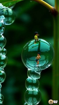 Tiny Boys Dancing with Giant Bubbles Short #GiantBubbles #TinyPeople #CuteAnimation