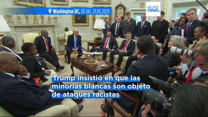 Trump se reúne con Ramaphosa en el Despacho Oval y presenta lo que dice son pruebas de genocidio blanco