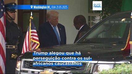 Trump reúne-se com o presidente sul-africano na Sala Oval e mostra o que diz serem provas de "genocídio branco"