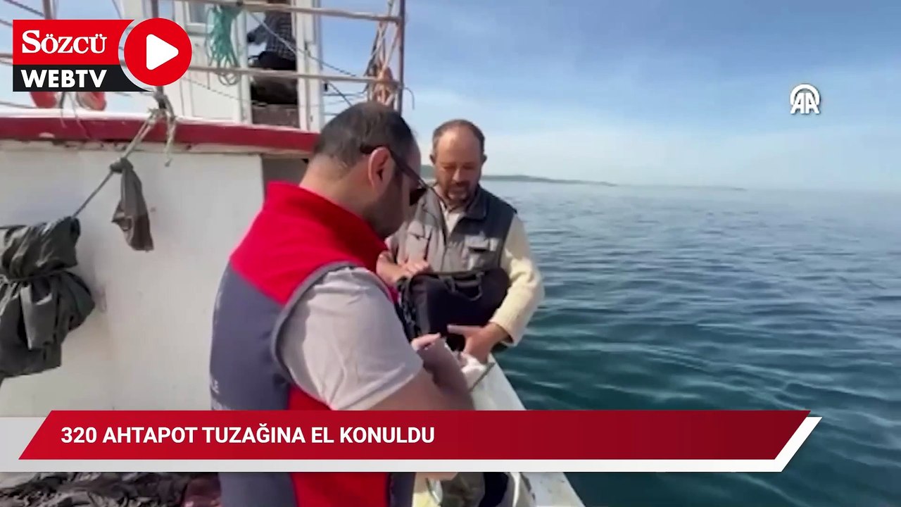 Denize yasa dışı bırakılan 320 ahtapot tuzağına...