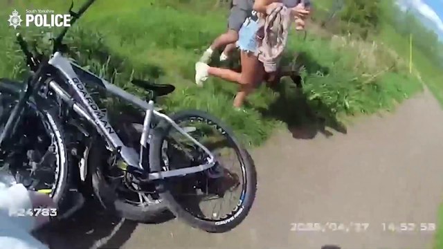 Off-road biker tries to ram police officer with allegedly stolen motorbike in Doncaster