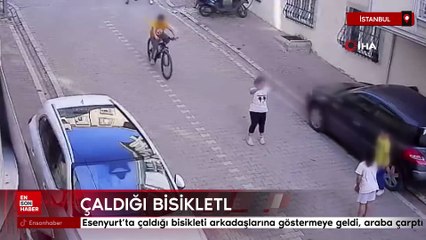 Esenyurt’ta çaldığı bisikleti arkadaşlarına göstermeye geldi, araba çarptı