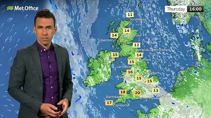 Met Office Thursday Afternoon weather forecast 22/05/2025