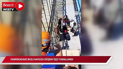 Fabrikadaki boş havuza düşen işçi yaralandı